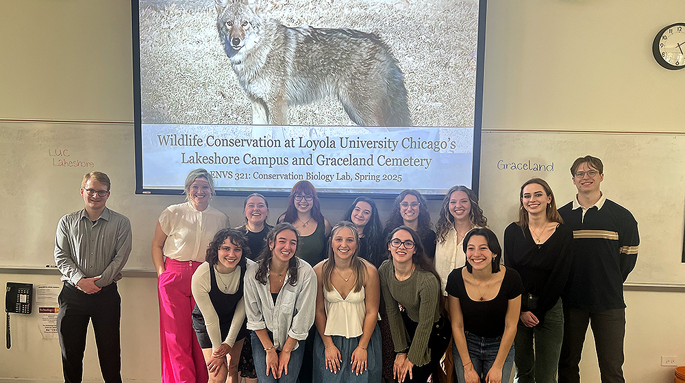 Students in the conservation biology class at their final presentation